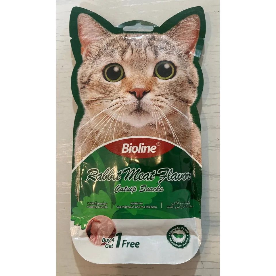 بستنی کت نیپ دار گربه بایولاین با طعم خرگوش Bioline Catnip Snacks Rabbit Flavor