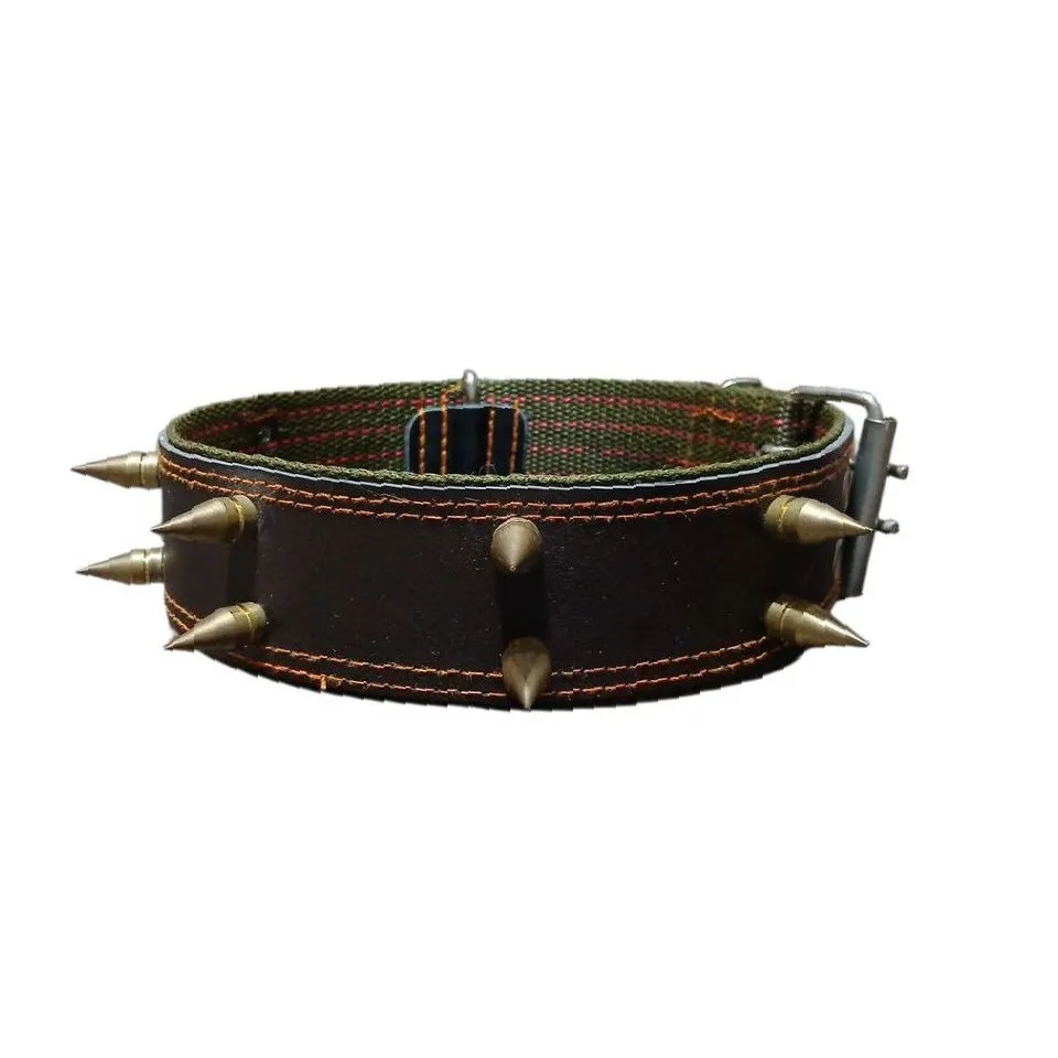 قلاده گردنی چرم سگ طرح گاتیک Leather Pet Collar Gothic