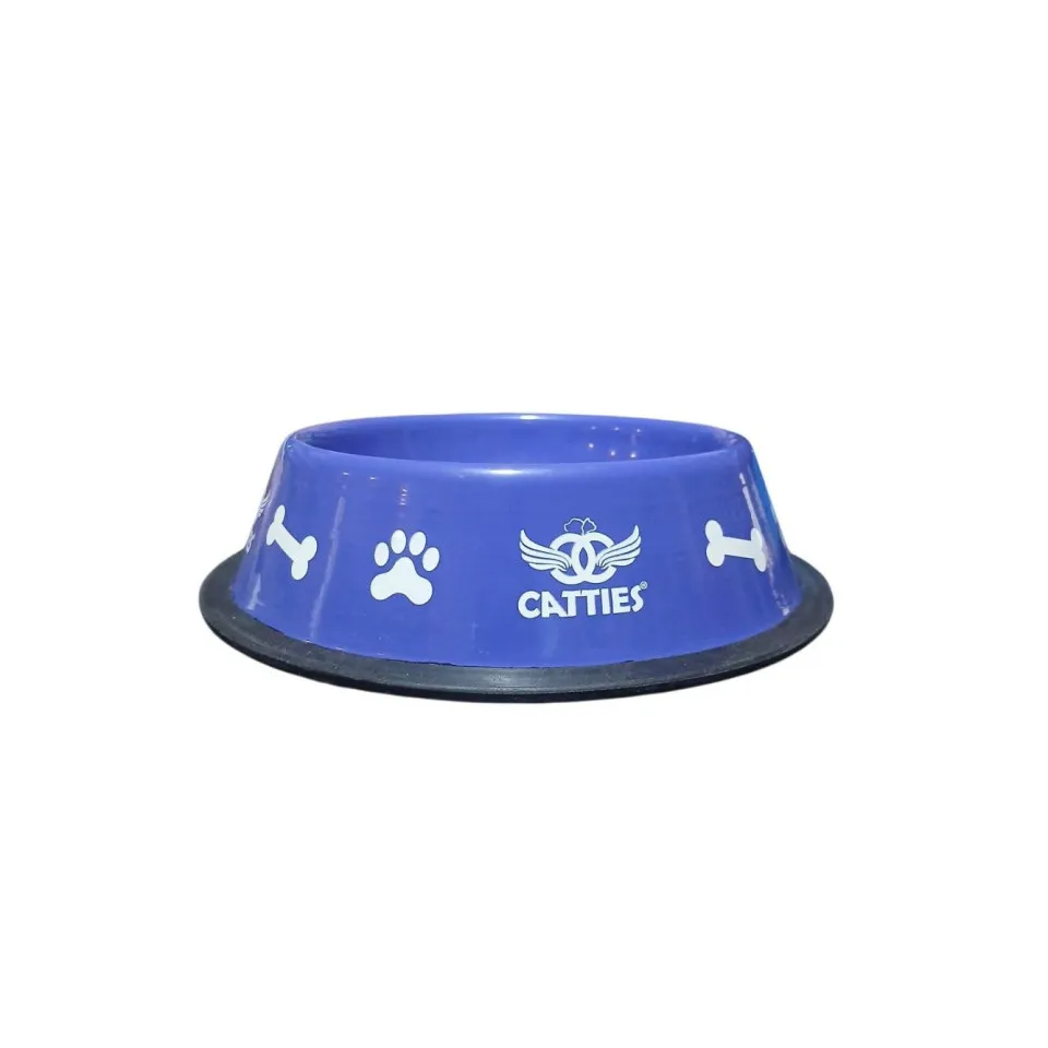 ظرف فلزی لعابدار رنگی CATTIES سایز Catties Bowls for Dogs & Cats M