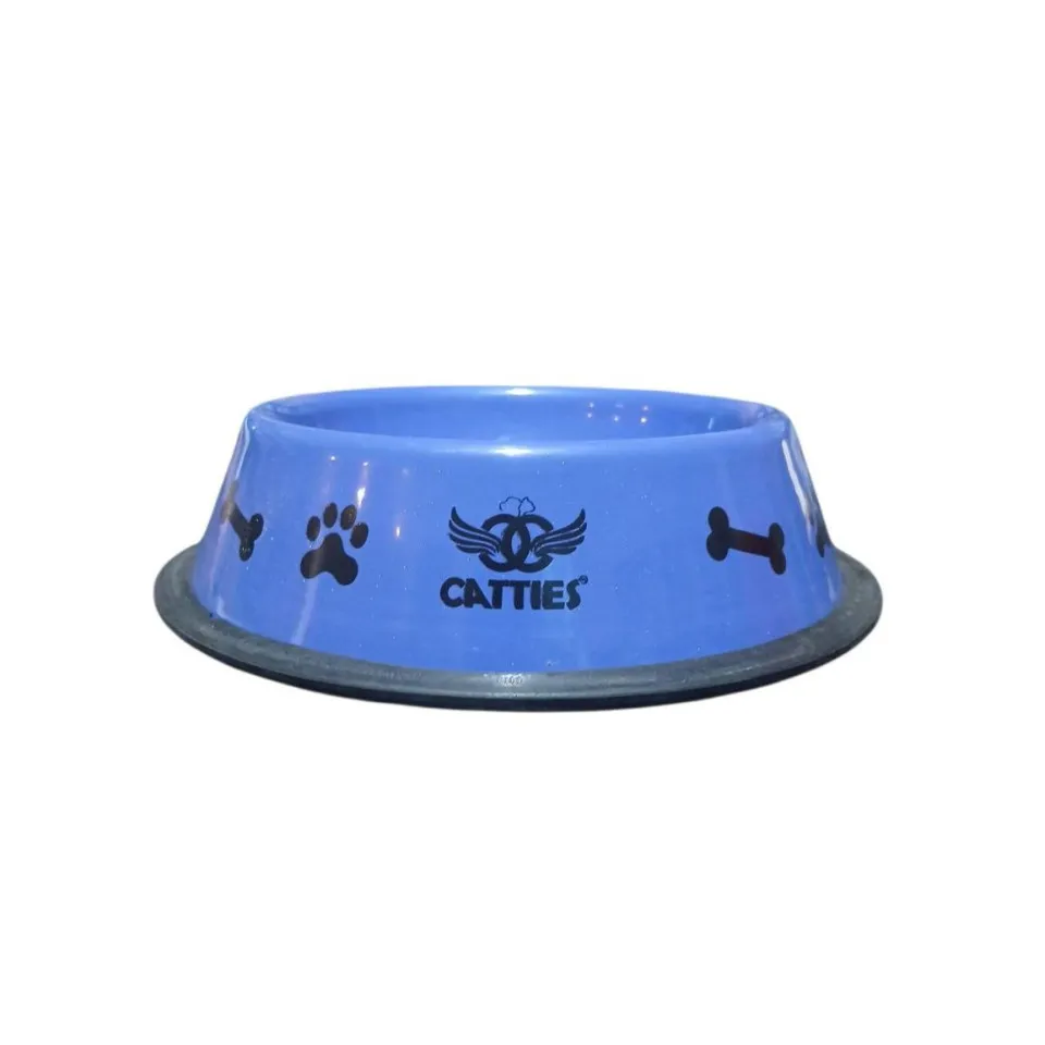 ظرف فلزی لعابدار رنگی CATTIES سایز Catties Bowls for Dogs & Cats M