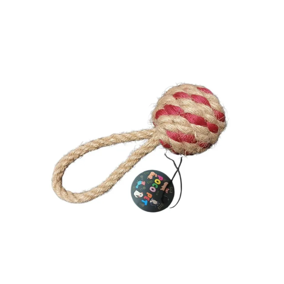اسباب بازی توپ کنفی با بند کوتاه Hemp Ball Toy With String