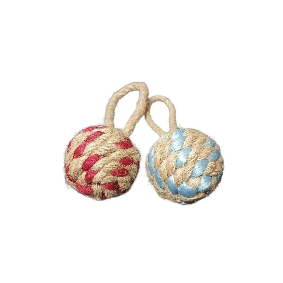 اسباب بازی توپ کنفی با بند کوتاه Hemp Ball Toy With String