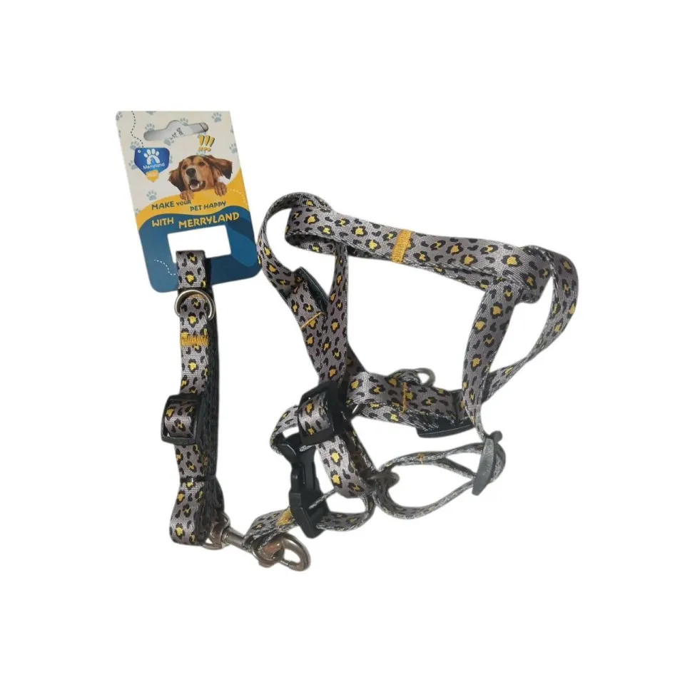 قلاده کتفی مریلند طرح پلنگی با بند Merryland Dog Body Harness with Leash