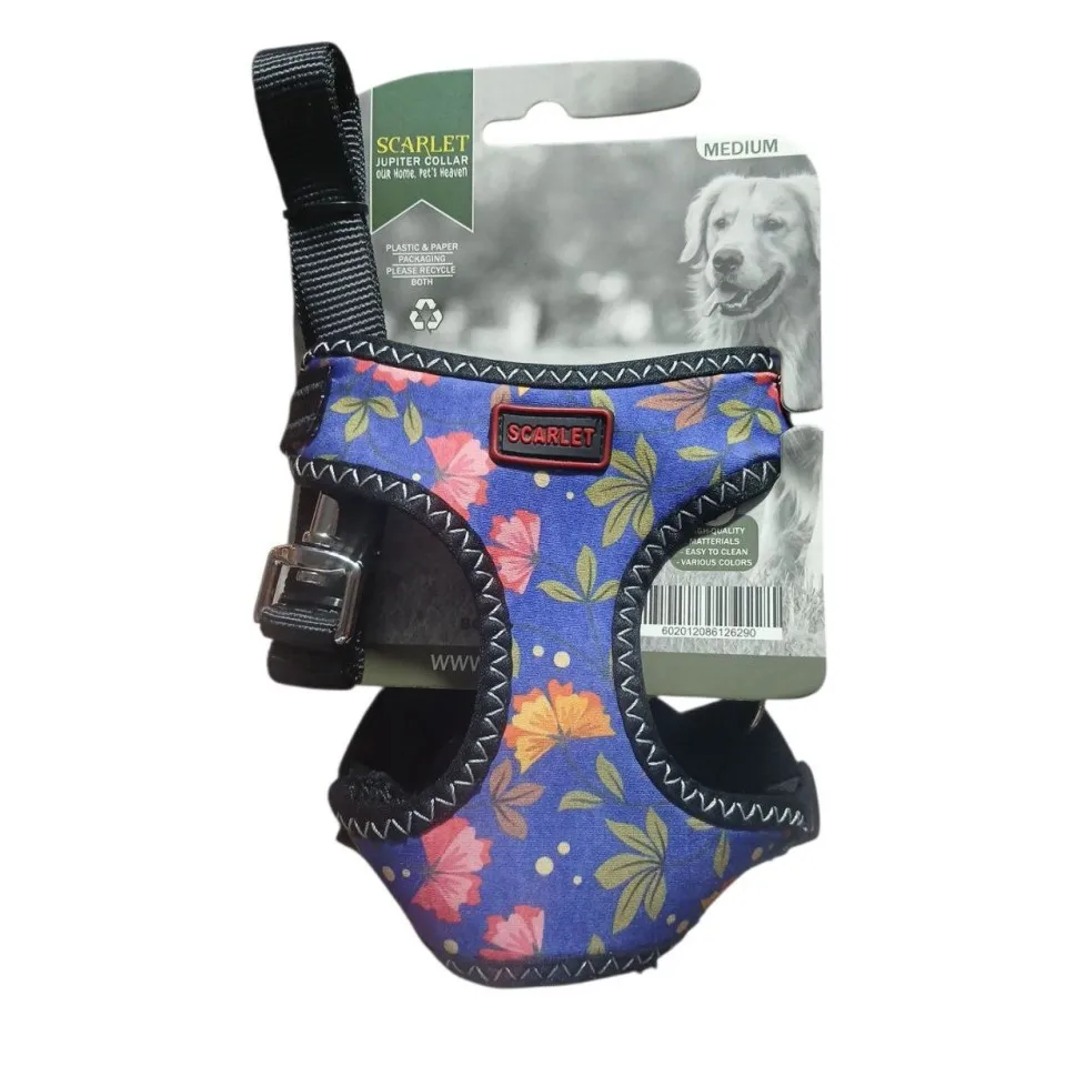 قلاده شکمی سگ کوچک و گربه همراه با بند اسکارلت Scarlet Harness With Band