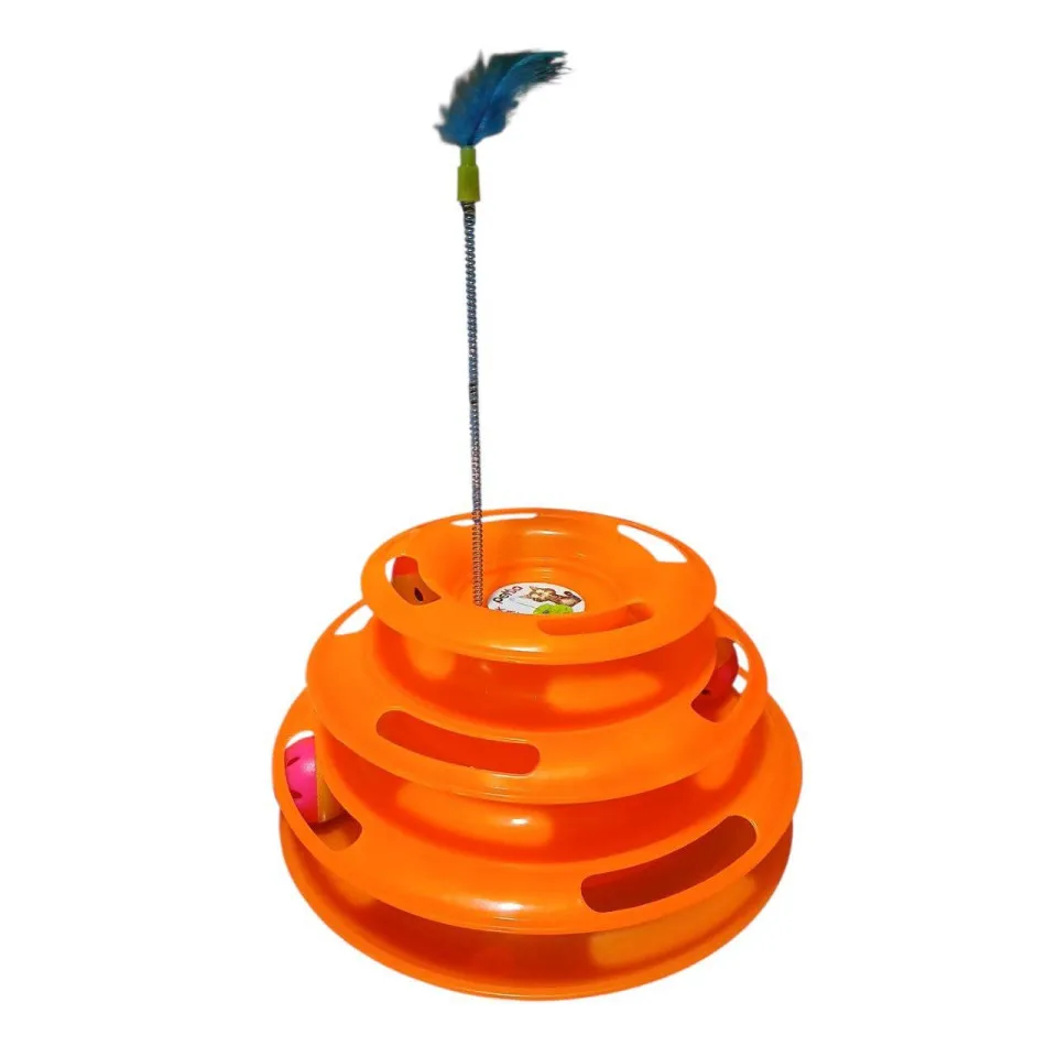 اسباب بازی ریلی سه طبقه گربه کایا Kaya Three Level Track Cat Carousel 