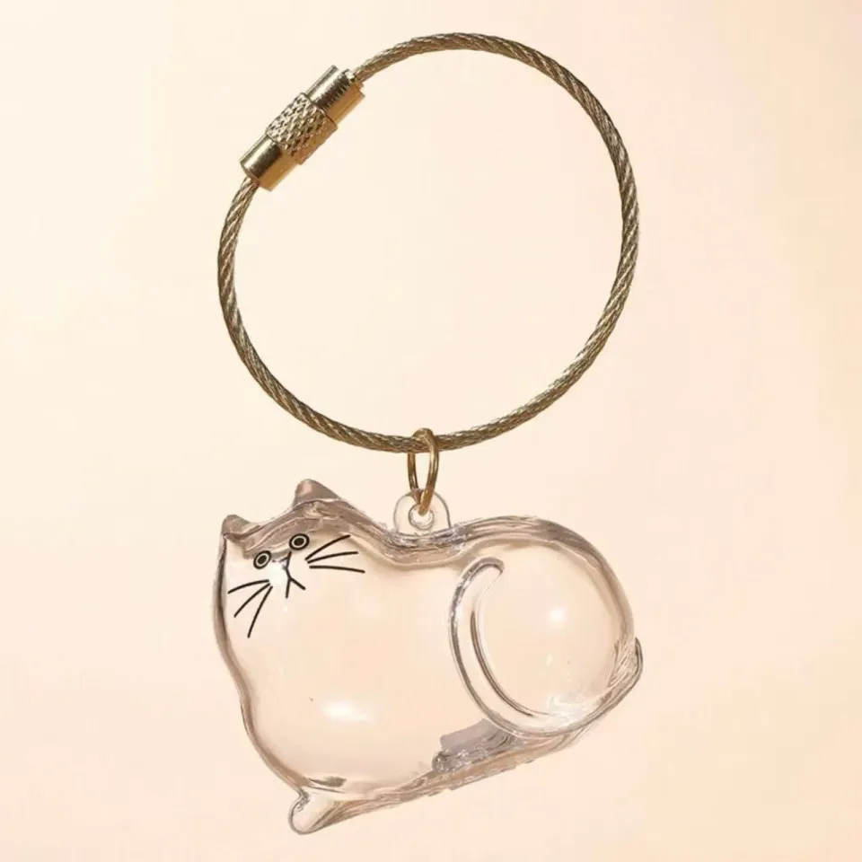 جاکلیدی با مخزن موی گربه Keychain With Cat Hair Container