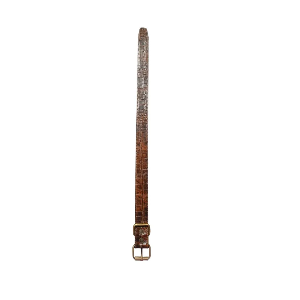 قلاده گردنی چرم سگ طرح پوست ماری سایز بزرگ Leather Pet Collar Size L 