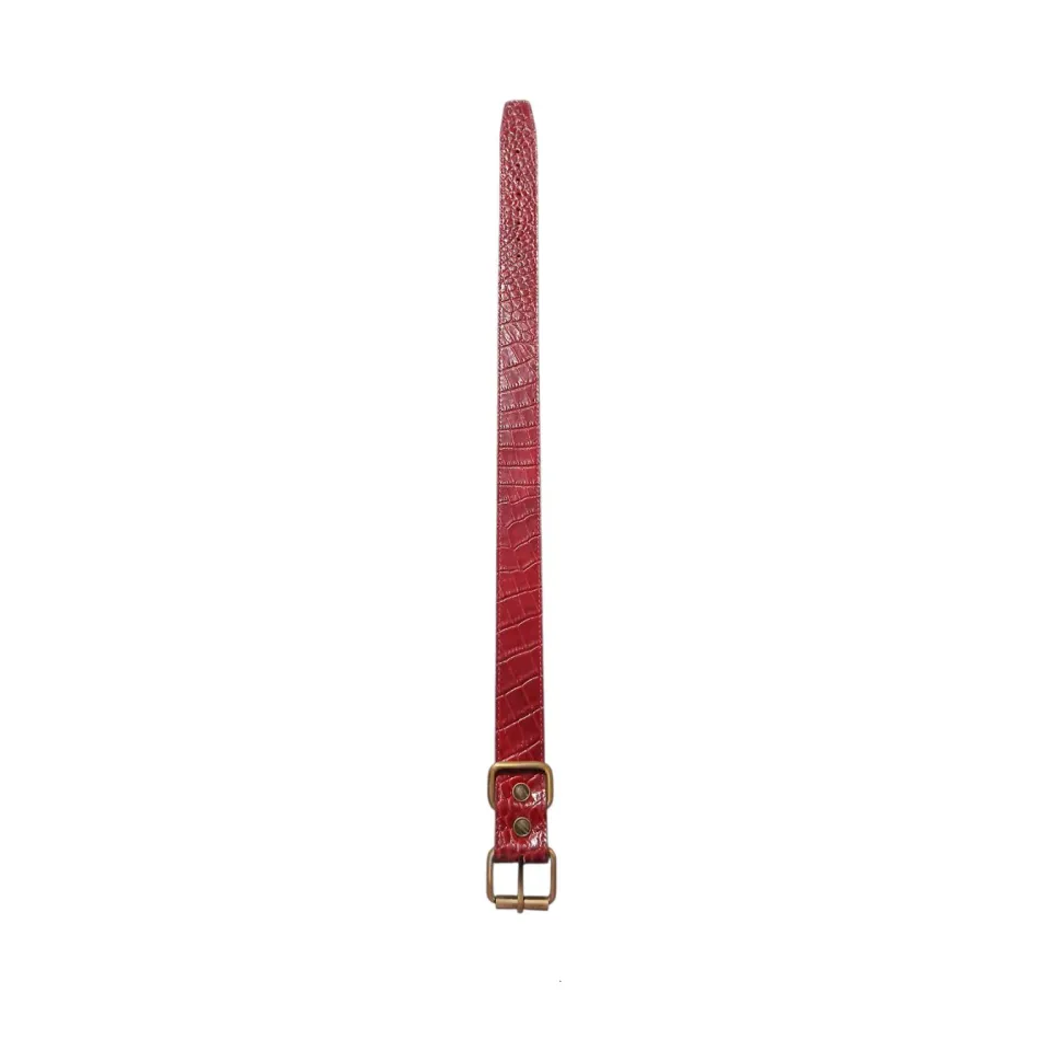 قلاده گردنی چرم سگ طرح پوست ماری سایز بزرگ Leather Pet Collar Size L 