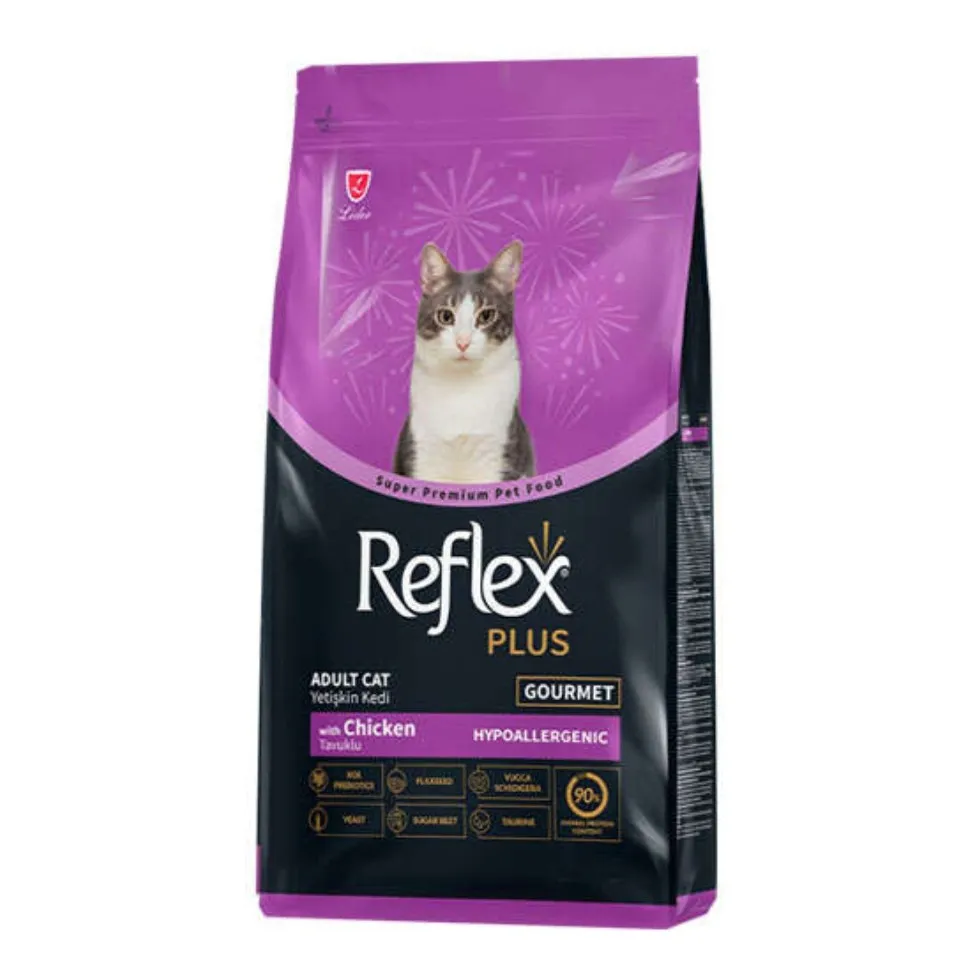 غذای گربه رفلکس پلاس مرغ گورمه هایپوالرژنیک Reflex Plus Gourmet Hypoallergenic Adult with Chicken 15kg