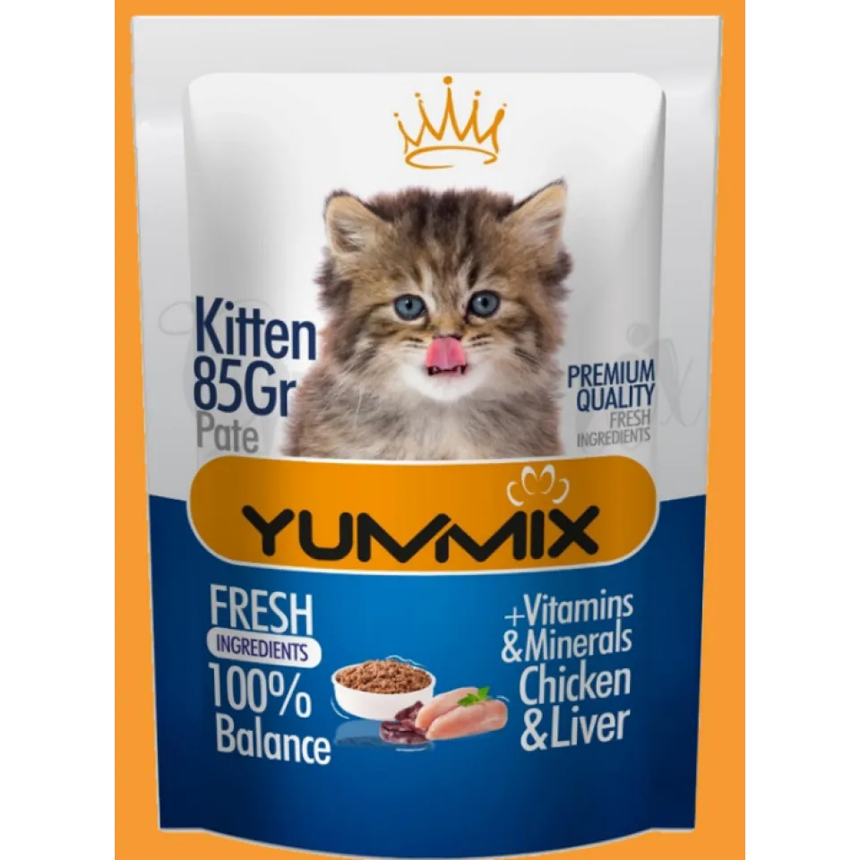 پوچ گربه یامیکس جگر و مرغ Yummix Pouch Liver & Chicken