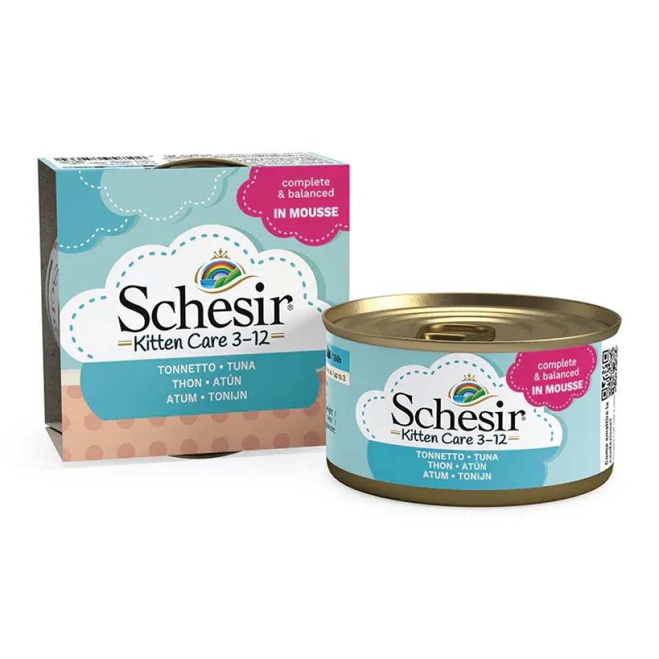 کنسرو بچه گربه شسیر ماهی تن Schesir Kitten Tuna in mousse 85g