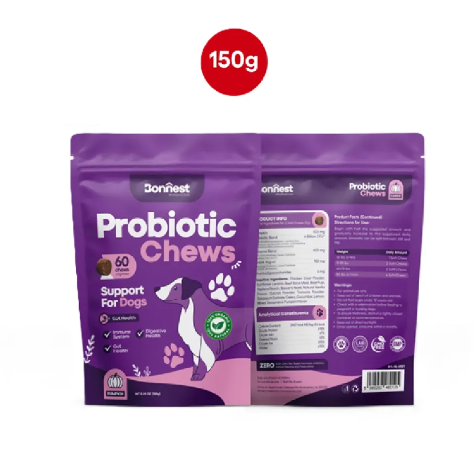 تشویقی جویدنی پروبیوتیک سگ بونست Bonnest Probiotic Chews (Dog-60T)