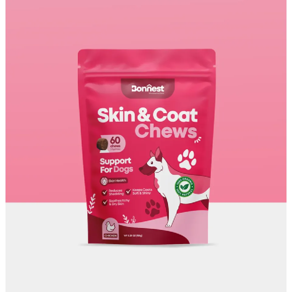 تشویقی جویدنی تقویت پوست و مو سگ بونست Bonnest Skin & Coat Chews (Dog-60T)