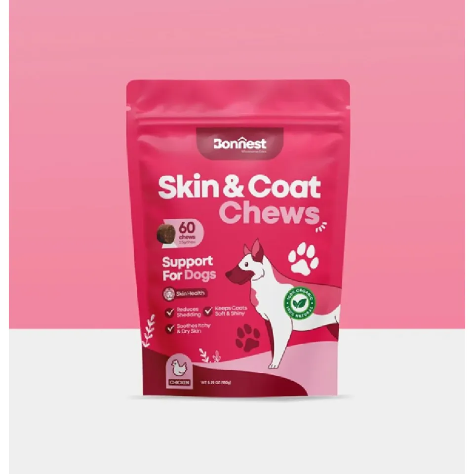 تشویقی جویدنی تقویت پوست و مو سگ بونست Bonnest Skin & Coat Chews (Dog-60T)