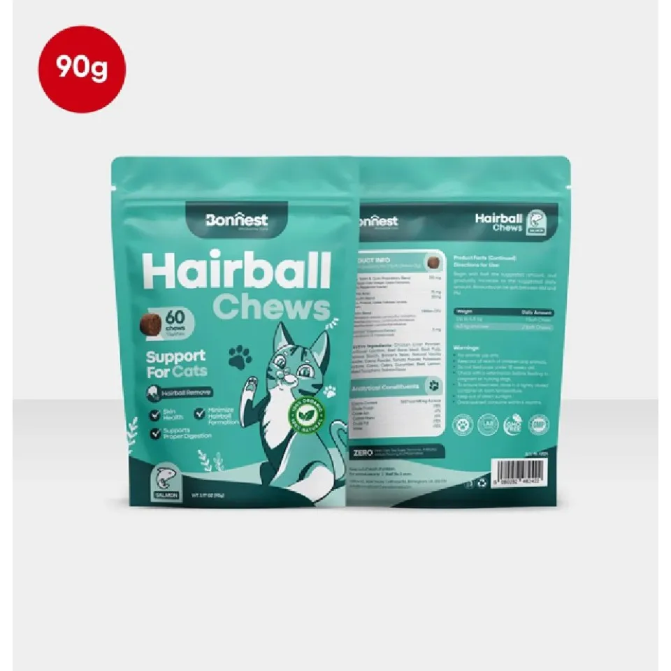تشویقی جویدنی آنتی هربال گربه بونست Bonnest Hairball Chews (Dog-60T)