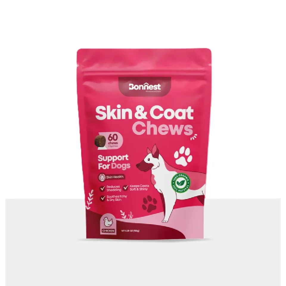 تشویقی جویدنی تقویت پوست و مو سگ بونست Bonnest Skin & Coat Chews (Dog-60T)
