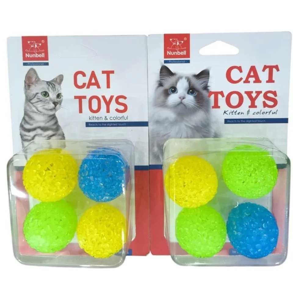 اسباب بازی گربه توپ کریستالی پک (4عددی) Crystal Ball Cat Toy Pack of 4