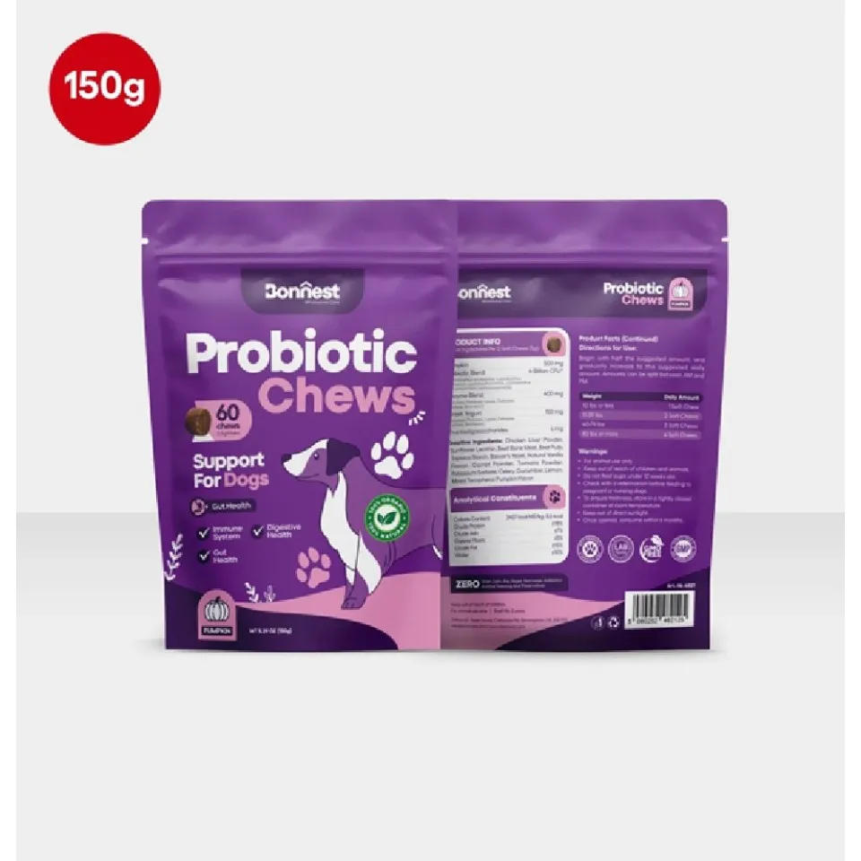 تشویقی جویدنی پروبیوتیک سگ بونست Bonnest Probiotic Chews (Dog-60T)