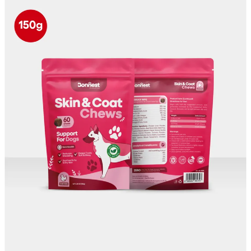 تشویقی جویدنی تقویت پوست و مو سگ بونست Bonnest Skin & Coat Chews (Dog-60T)