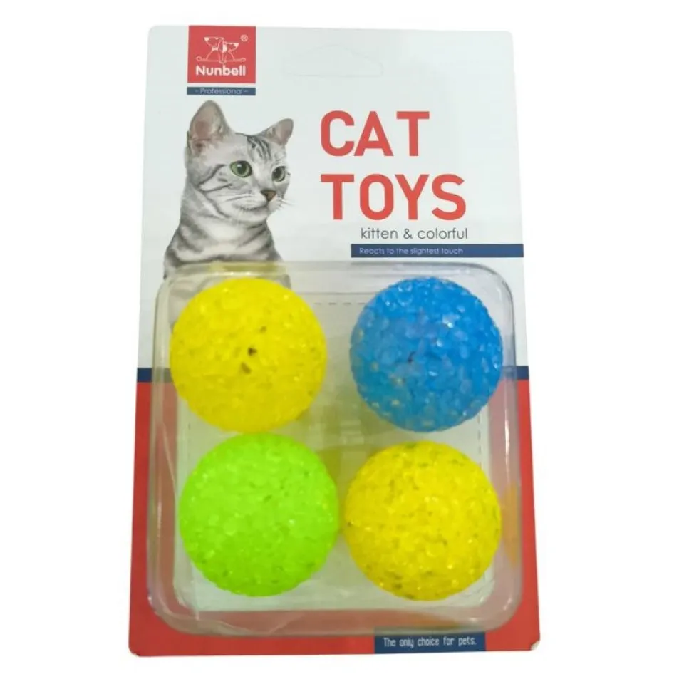 اسباب بازی گربه توپ کریستالی پک (4عددی) Crystal Ball Cat Toy Pack of 4