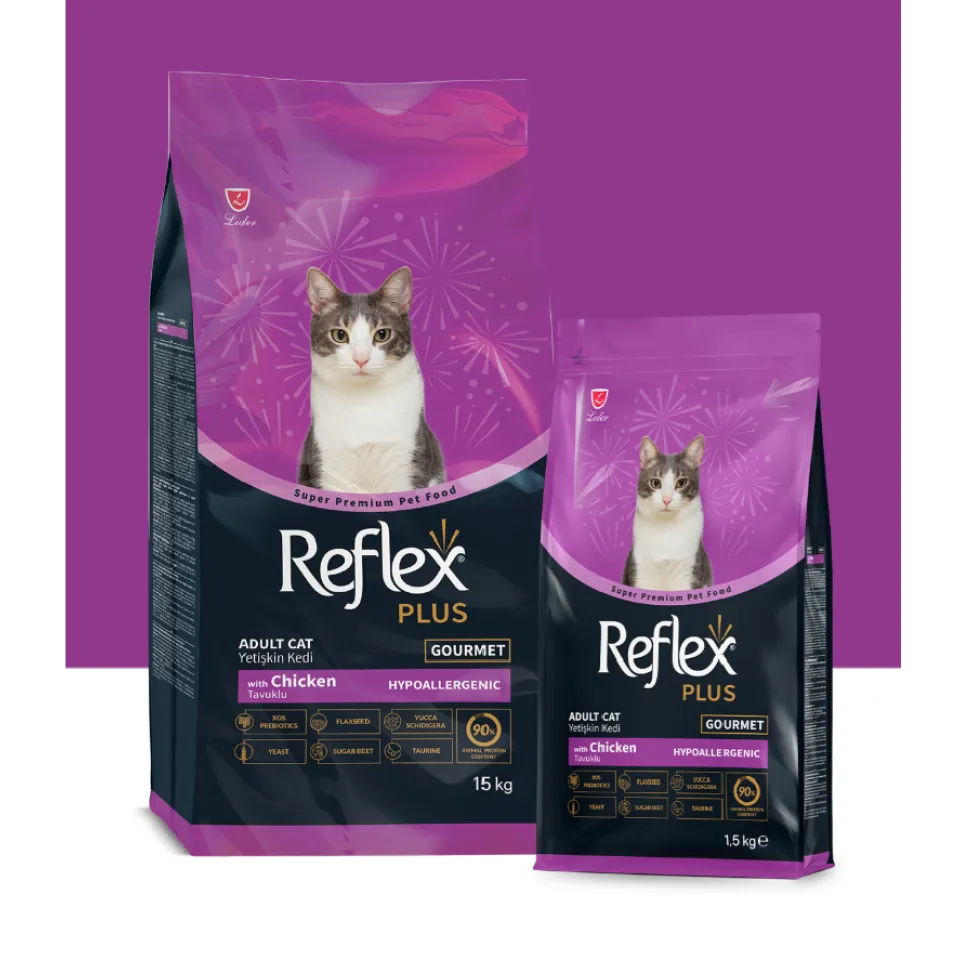 غذای گربه رفلکس پلاس مرغ گورمه هایپوالرژنیک Reflex Plus Gourmet Hypoallergenic Adult with Chicken 15kg