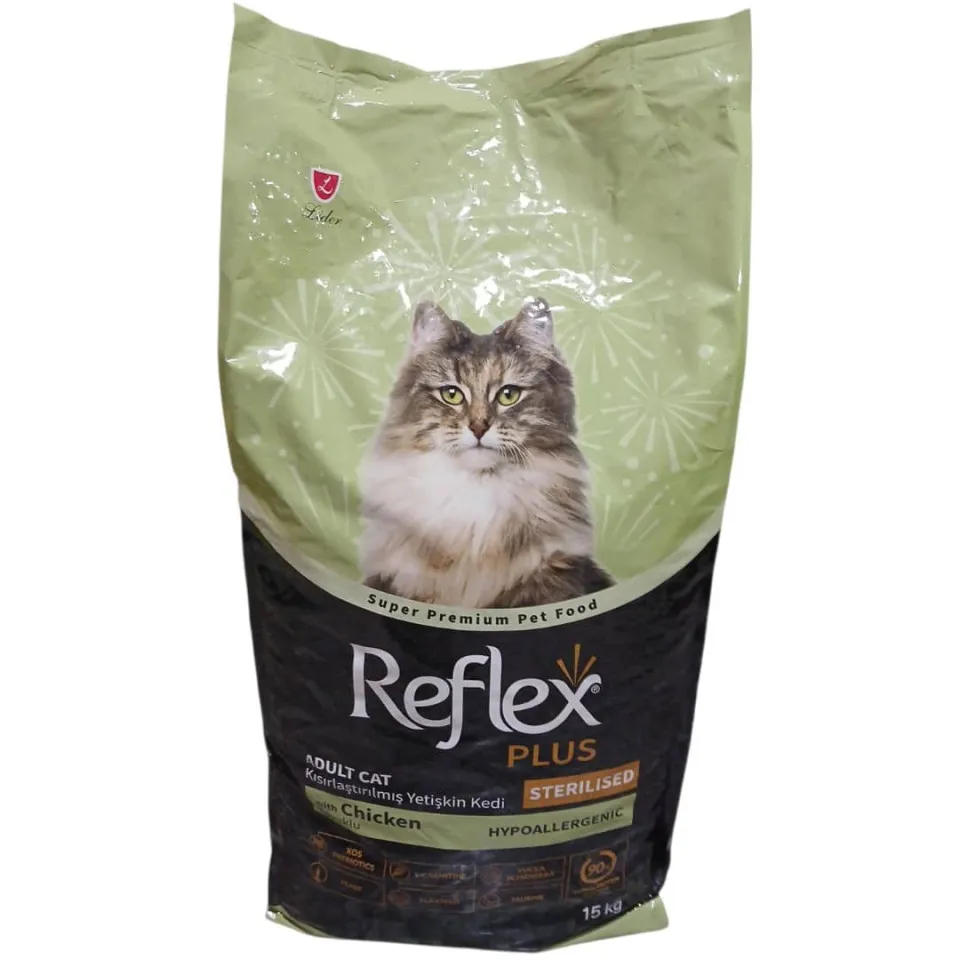 غذای گربه رفلکس پلاس مرغ عقیم هایپوالرژنیک Reflex Plus Sterilised Hypoallergenic Adult with Chicken 15kg