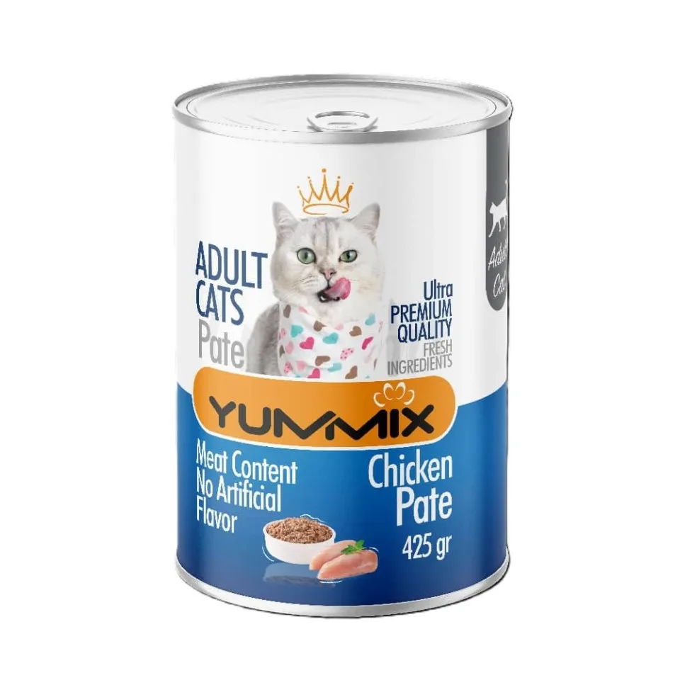 کنسرو پته گربه بالغ یامیکس مرغ  Yummix Adult Cat Pate Chicken 425g