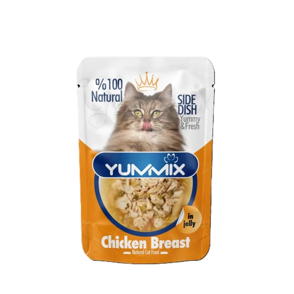 پوچ نچرال گربه بالغ یامیکس مرغ Yummix Adult Cat Natural Pouch Chicken