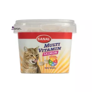 مکمل غذایی کاسه ای مولتی ویتامین گربه سانال حاوی کلسیم (100 گرم)