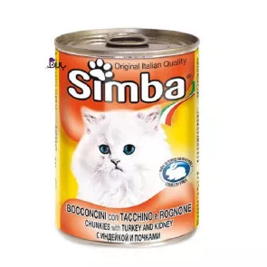کنسرو گربه گوشت بوقلمون سیمبا (415 گرم)