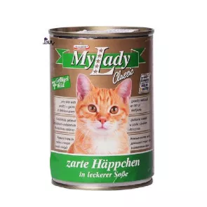 کنسرو گربه گوشت شکاری و مرغ مای لیدی (415 گرم)