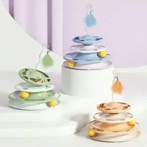 اسباب بازی گربه ریلی سه طبقه پردار تشویقی خور