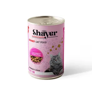 کنسرو گربه شایر چانک مرغ و جگر در سس (400 گرم)