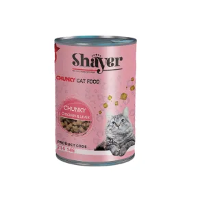 کنسرو گربه شایر چانک مرغ و جگر در سس (400 گرم)