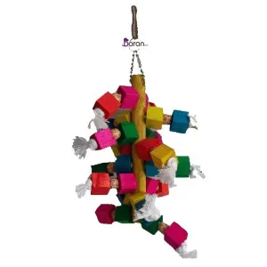 اسباب بازی پرنده یونیک آویز چوب رنگی 1048