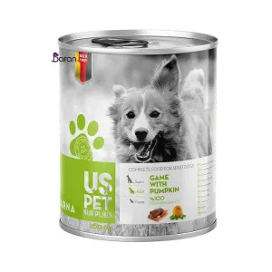 کنسرو سگ یو اس پت گوشت شکاری با کدو تنبل (800 گرم)