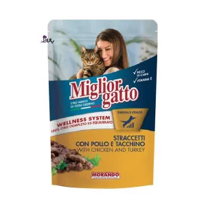 پوچ گربه میلیور مرغ و بوقلمون