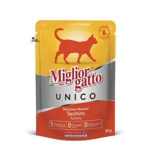 پوچ گربه تک پروتئینه میلیور بوقلمون