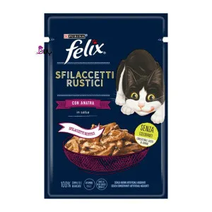 پوچ گربه فلیکس گوشت تکه ای اردک