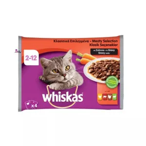 پوچ گربه جونیور ویسکاس انواع گوشت (4 عددی)