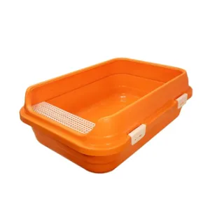 ظرف خاک گربه لبه دار بزرگ جوی پت نارنجی