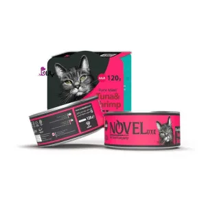 کنسرو گربه نوول ماهی تن و میگو (120 گرم)