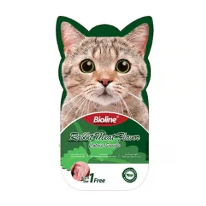 بستنی کت نیپ دار گربه بایولاین طعم خرگوش (بسته 5 عددی)