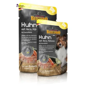 پوچ سگ بلکاندو مرغ و برنج، هویج و کدو سبز