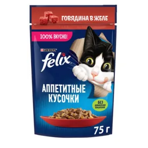 پوچ گربه فلیکس گوشت گوساله در ژله