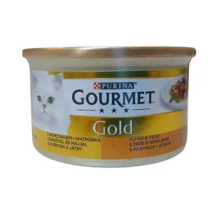 کنسرو گربه گورمه گلد چانک مرغ و جگر