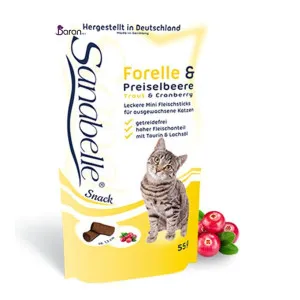 اسنک نرم تشویقی گربه سانابل ماهی قزلآلا و کرانبری