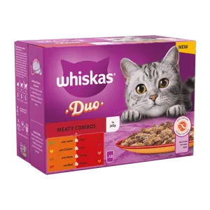 پوچ گربه ویسکاس انواع ترکیبات گوشتی در ژله پک اورجینال (12 عددی) 