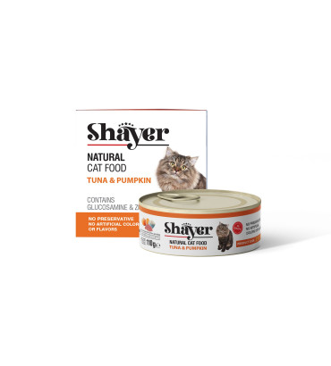 کنسرو نچرال گربه شایر ماهی تن و کدو حلوایی : Shayer Tuna and Pumpkin