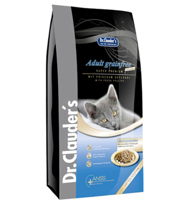 غذای خشک گربه دکتر کلادرز مخصوص گربه بالغ بد اشتها یا حساس :: Dr.Clauder's Adult Grain Free